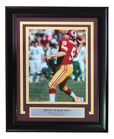 Sonny Jurgensen Signed Framed 8x10 Washington Football Photo BAS