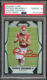 2017 Panini Prizm Silver Patrick Mahomes RC Red Ink PSA/DNA Auto GEM MINT 10
