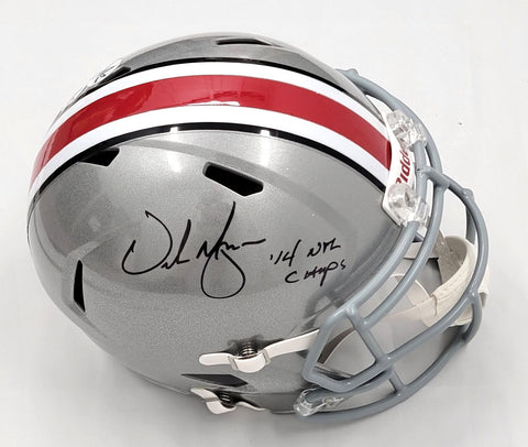 Urban Meyer Signed Ohio State Replica Helmet W/'14 Natl Champs Beckett Witnessed
