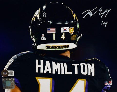 Kyle Hamilton Autographed Baltimore Ravens 8x10 Back View Photo- Beckett W Holo