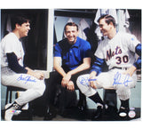Tom Seaver, Jerry Koosman & Nolan Ryan Signed New York Mets Unframed 16x20 Photo