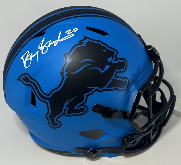 Lions BARRY SANDERS Signed Full Size '25 RAVE Replica Speed Helmet AUTO - JSA