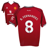 Bruno Fernandes Signed Manchester Utd Home Soccer Jersey #8 with Beckett Witness