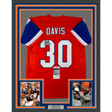 Framed Autographed/Signed Terrell Davis 33x42 SB XXXII MVP Orange Jersey JSA COA