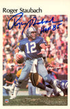 Roger Stuabach Signed Dallas Cowboys Mini Poster 47/50 HOF JSA 46179