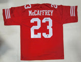 CHRISTIAN MCCAFFREY AUTOGRAPHED SIGNED PRO STYLE XL CUSTOM JERSEY w/ BECKETT QR