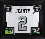Ashton Jeanty Authentic Signed White Color Rush Pro Style Framed Jersey BAS Wit