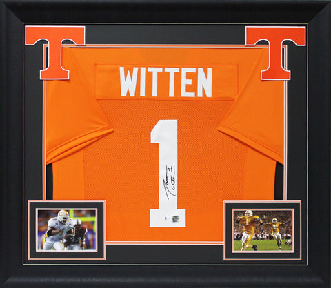 Jason Witten Authentic Signed Orange Pro Style Framed Jersey BAS Witnessed
