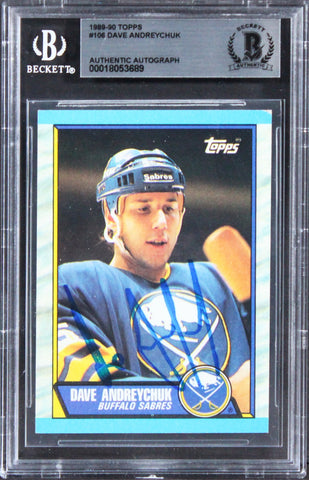 Sabres Dave Andreychuk Authentic Signed 1989 Topps #106 Card BAS Slabbed