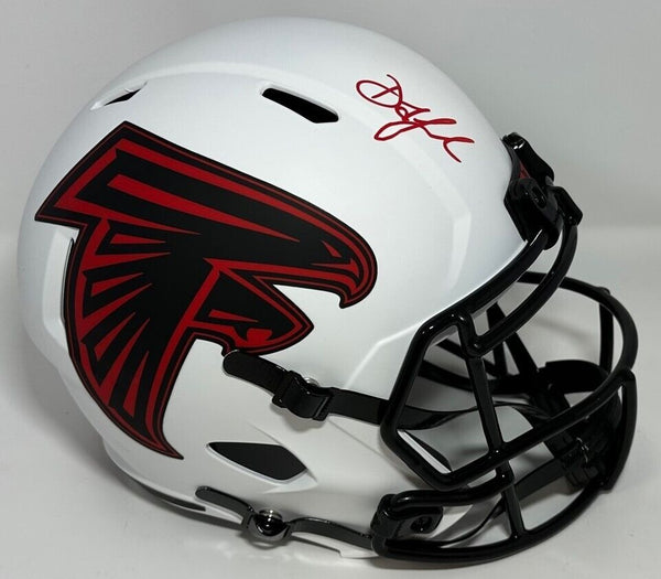 Falcons DRAKE LONDON Signed Full Size LUNAR Replica Speed Helmet AUTO - BAS