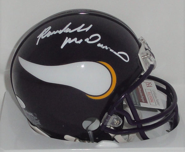 Vikings Hall of Famer RANDALL McDANIEL Signed VSR4 Mini Helmet AUTO - JSA