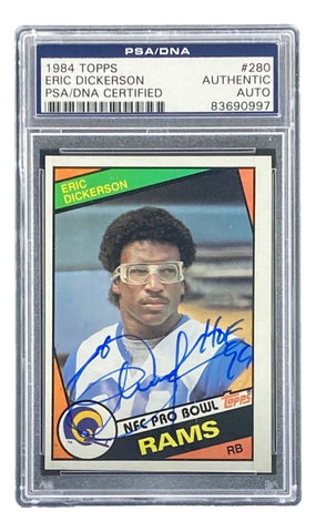 Eric Dickerson Signed 1984 Topps #280 Los Angeles Rams Rookie Card HOF 99