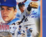 Tom Seaver Autographed/Signed New York Mets Framed 8x10 MLB Photo with "HOF 92"
