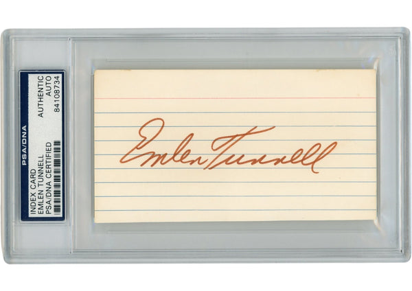 Emlen Tunnell Autographed/Signed New York Giants Index Card Slabbed PSA 54923