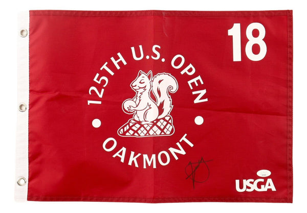 Xander Schauffele Signed 2025 US Open Golf Flag JSA