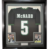 FRAMED Autographed/Signed DONOVAN MCNABB 33x42 Philadelphia Black Jersey JSA COA