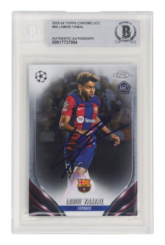 Lamine Yamal Signed 2023-24 Topps Chrome UCC #64 Rookie Card - BGS Authentic