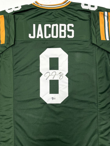 Packers Running Back JOSH JACOBS Signed Custom Replica Green Jersey AUTO - BAS