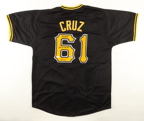 Oneil Cruz Signed Pittsburgh Pirates Jersey Inscribed "MLB Debut 10/2/21" (JSA)