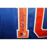 Walt Frazier Autographed/Signed Pro Style Blue Jersey Beckett 43448