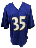 Gus Edwards Signed Purple Custom Football Jersey Baltimore Ravens JSA 186240