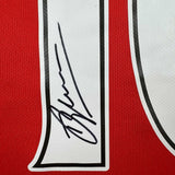 Framed Autographed/Signed Dennis Bergkamp 33x42 Arsenal Red Jersey Beckett COA