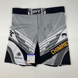Autographed/Signed Khamzat Borz Chimaev UFC MMA Grey Trunks PSA/DNA COA Auto