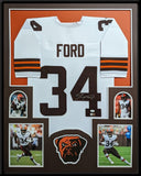 FRAMED CLEVELAND BROWNS JEROME FORD AUTOGRAPHED SIGNED JERSEY JSA COA