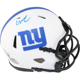 Abdul Carter Autographed New York Giants Lunar Mini Helmet Beckett Witness 51266