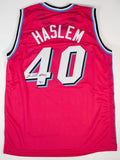 Udonis Haslem Signed Heat Miami Vice Pink Jersey (Beckett) 3xNBA World Champion