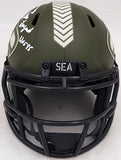 Steve Largent Jim Zorn Auto Seahawks Camo Speed Mini Helmet Salute To Service