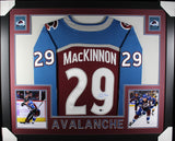 Nate Mackinnon Autographed/Signed Pro Style Red Framed Jersey BAS 44607