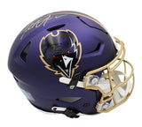 Terrell Suggs Signed Baltimore Speed Flex Authentic Alternate Purple Helmet