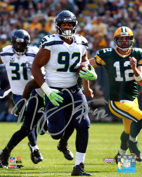 NAZAIR NAZ JONES AUTOGRAPHED 8X10 PHOTO SEAHAWKS IN SILVER MCS HOLO 124666