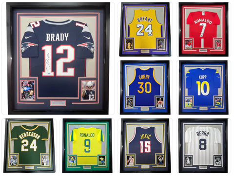 FRAME Custom Your Jersey 35x39 Professionally Matted 5x7 Photos FREE SHIP