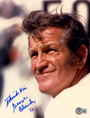 George Blanda Signed Oakland Raiders 8x10 Photo Think Win Beckett 50463