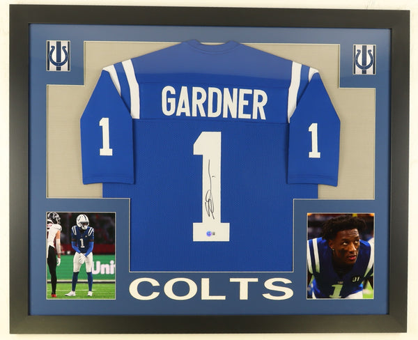 Ahmad "Sauce" Gardner Signed Indianapolis Colts 35"x 43" Framed Jersey (Beckett)