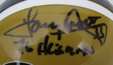 Tony Dorsett Signed/Inscribed Gold Pitt Mini Football Helmet JSA 213123