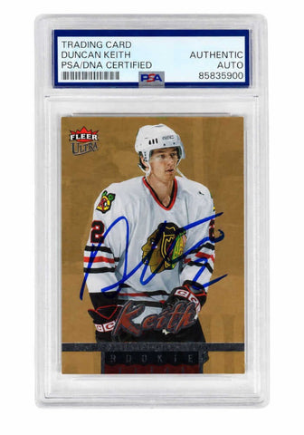 Duncan Keith Signed Blackhawks 2006 Fleer Ultra Gold RC Hockey Card #211 - (PSA)