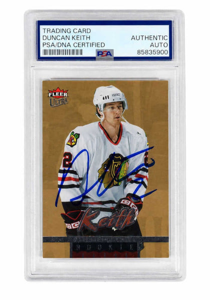 Duncan Keith Signed Blackhawks 2006 Fleer Ultra Gold RC Hockey Card #211 - (PSA)