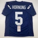 Autographed/Signed Paul Hornung Notre Dame Blue College Jersey JSA COA