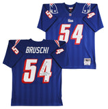 Patriots Tedy Bruschi "Super Bowl Champions" Signed Navy M&N TB Jersey BAS Wit