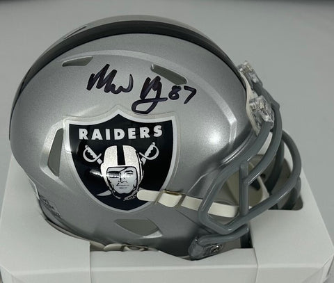 Raiders Tight End MICHAEL MAYER Signed Riddell Speed Helmet AUTO - BAS