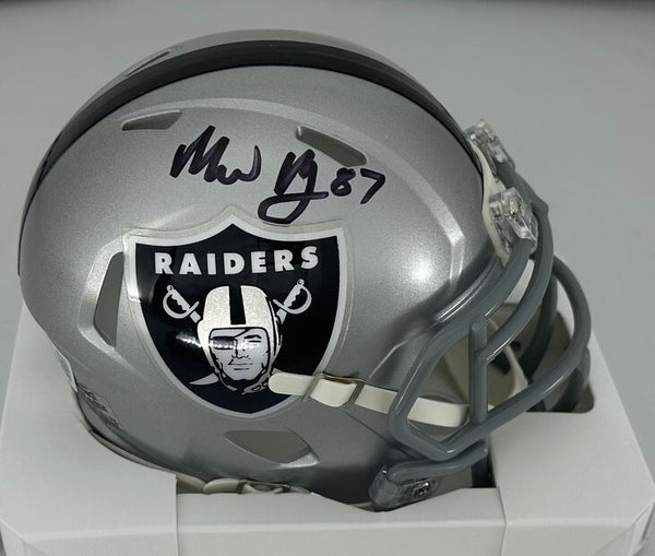 Raiders Tight End MICHAEL MAYER Signed Riddell Speed Helmet AUTO - BAS