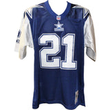Deion Sanders Signed Dallas Cowboys M&N Blue Jersey Beckett 44071