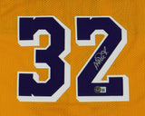Magic Johnson Signed Los Angeles Custom Yellow Jersey