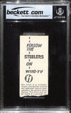 Jack Lambert Signed Pittsburgh Steelers 11/16/75 Ticket Stub Slab Beckett 38400