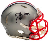 DENZEL BURKE AUTOGRAPHED OHIO STATE FLASH GRAY MINI HELMET BECKETT QR 203891