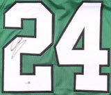 Andrew Mukuba Philadelphia Signed Kelly Green Pro Cut Football Jersey JSA QR