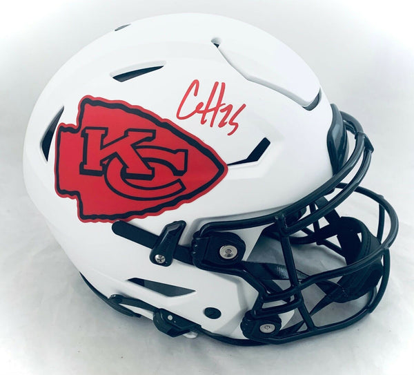 CLYDE EDWARDS-HELAIRE SIGNED KC CHIEFS LUNAR ECLIPSE SPEEDFLEX HELMET BECKETT